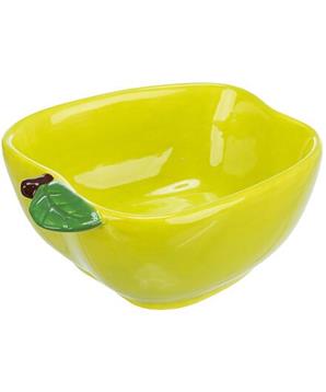 Levně Keramická miska JABLKO (morče,králík), 180 ml/ 12 x 11 cm, zelená 1 ks