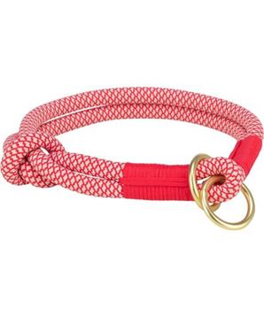 Soft Rope kulatý polostahovací obojek, červená/krémová