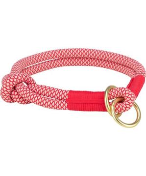 Levně Soft Rope kulatý polostahovací obojek, červená/krémová L: 50 cm/ 10 mm