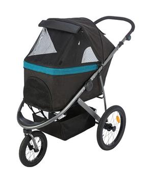 Kočárek BUGGY na vzduchových pneu, 60 x 112 x 120 cm, nosnost 20 kg, černá/petrolejová