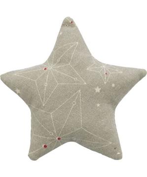 Xmas STAR - vánoční hvězda polštářek, s catnipem, 10 cm, béžová