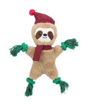 Xmas SLOTH  - vánoční lenochod 30 cm, píská/šustí, plyš/lano
