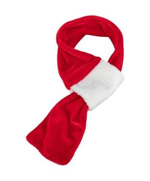 Levně Xmas SCARF- vánoční sametová šála, červená/bílá 50 cm