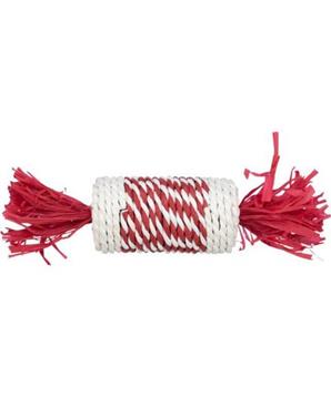Xmas Candy Roll - 100 % přírodní hračka pro hlodavce, 18 cm, červená/bílá