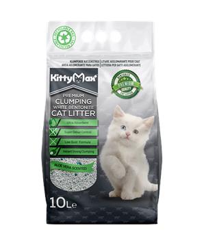 Levně KITTYMAX hrudkující, bezprašný bílý bentonit ALOE VERA 10l
