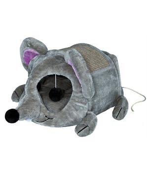 Plyšová myš LUKAS pelíšek s hračkou a škrábadlem 35x33x65cm