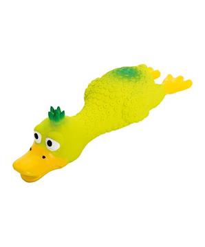 Levně Oškubaná kachna s čupřinou, ležící, se zvukem, zelená, HipHop 18 cm