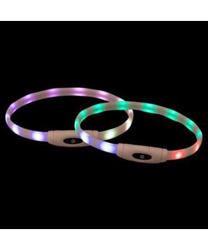 Levně Flash USB svítící obojek, XS-XL: 65 cm / 16 mm, multi-color 1 ks