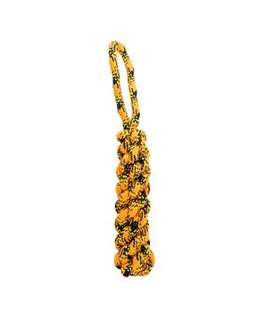 Levně Bavlněný uzlovaný pešek HipHop ROPE , neon oranžová, černá, žlutá 1 ks/33cm