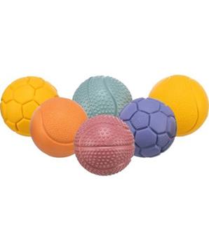 Levně Míček ø 4,5 cm, přírodní guma, design míčové sporty, mix barev ø 4,5 cm/ 1 ks