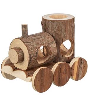 Levně Vláček LEVIN pro myšky, 17 x 14 x 12 cm, přírodní dřevo s kůrou 1 ks