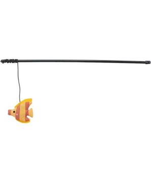 Levně Hrací prut s rybkou, s catnipem, plast/plyš 46 cm