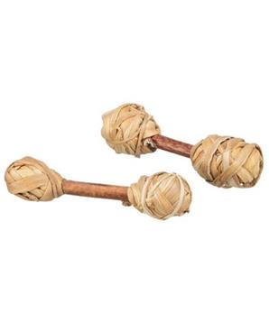 Levně Set 2 činek, hračka/okusovadlo pro hlodavce, 9 x 2 cm, dřevo/tráva 2 ks