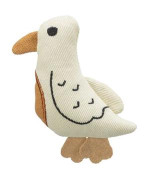 Levně Bird - ptáček 13 cm, hračka pro kočky, tkanina, krémová 1 ks