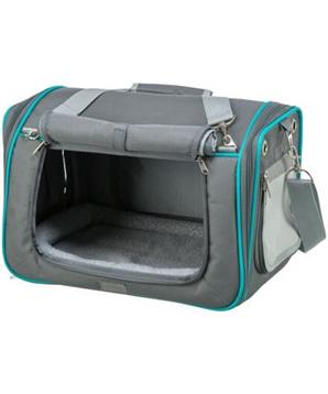 Levně Transportní taška VICKY, 40 x 27 x 28 cm, do 5 kg, šedá/tyrkysová 1 ks