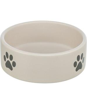 Levně Keramická miska, motiv tlapka 1,4 l/ø 20 cm, světlešedá/šedá