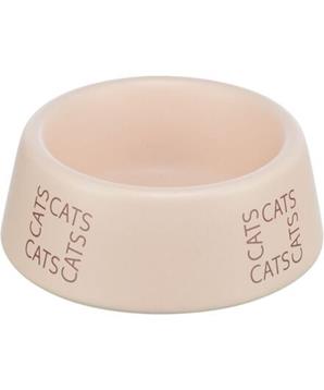 Levně Keramická miska pro kočky s nápisem CATS, 0,15 l/ø 12 cm, růžová 1 ks