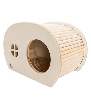 Levně PetBuddy karavan, přírodní domek, 34.5 x 20 x 22 cm, borové dřevo 1 ks
