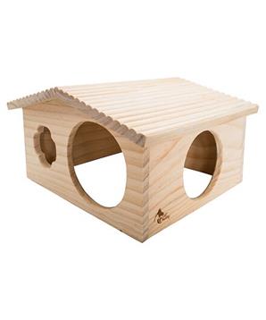 PetBuddy roubenka velká, přírodní domek, 33 x 28 x 18 cm, borové dřevo