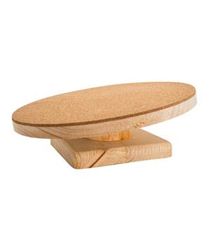 Levně PetBuddy šikmá plošina, běhací disk pro křečky, 22 cm, borové dřevo/korek 22 cm