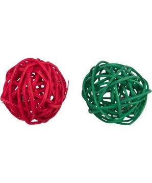 Xmas Balls - set 2 kuliček pro hlodavce, s rolničkami, 4 cm