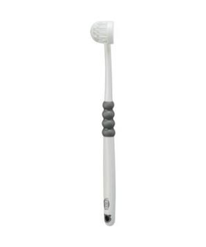Levně Tříhlavý zubní kartáček pro psy/kočky, 18 cm, bílá/šedá 1 ks