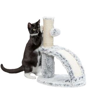 Levně Škrabadlo WINNIE Junior s kartáčem, 43 cm, sisal/ dlouhovlasý plyš, šedá 1 ks