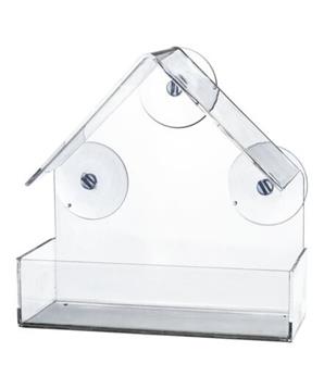 Krmítko pro ptáky na okenní tabuli, 225 ml/15 × 15 × 6 cm, plast