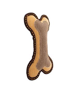 Levně Jutová kost 25 cm, robustní aport pro psy, HIPHOP DOG, hnědá/písková 1 ks