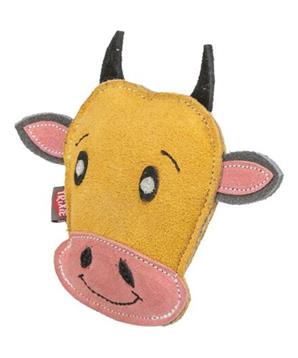 Levně Cow - hlava krávy, 17 cm, hračka pro psy, 100% pravá kůže, žlutá 1 ks