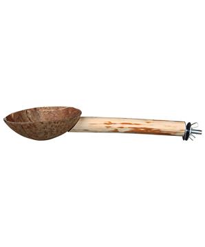 Levně Dřevěné bidýlko s kokosovou miskou 25cm/18mm 1 ks