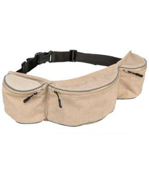 Baggy Belt, ledvinka se 3 kapsami, pásek 62-125 cm, manšestr, béžová