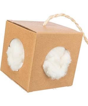 Levně Box s hnízdícím materiálem, 9x9x9 cm/ 6g, karton/kapok 1 ks