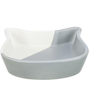 Levně Miska tvar kočičí hlavy, 0,2 l/ ⌀ 13 cm, šedá/bílá 1 ks