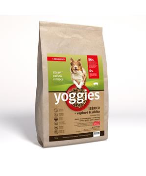 Levně Yoggies Ibérico vepřové maso s jablky, granule lisované za studena s probiotiky 1,9 kg - poškozený obal - 1 ks skladem