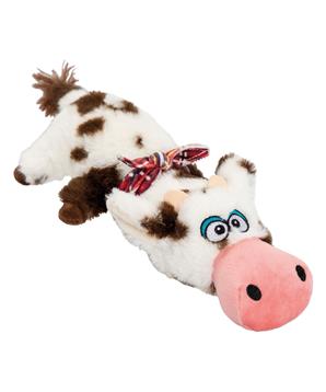 Levně Kravička ležící, plyšová hračka pro psy, HIPHOP DOG, strakatá 30 cm