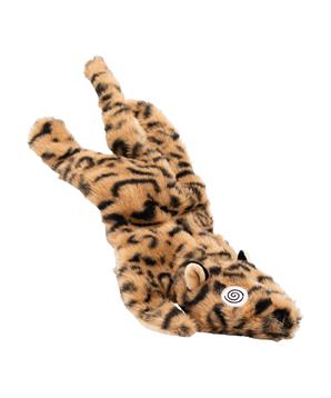 Levně Divoká kočka ležící, plyšová hračka pro psy, HIPHOP DOG, žlutá/černá 40 cm