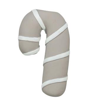Levně Vánoční cukrová hůlka, se zvukem, 10 cm, latex, šedobéžová 1 ks
