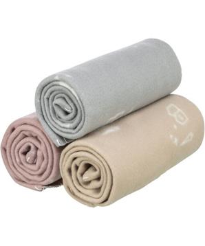 Vánoční fleecová deka LILJA, mix barev (béžová, šedá, starorůžová)