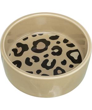 Keramická miska LEO, hnědá/leopardí