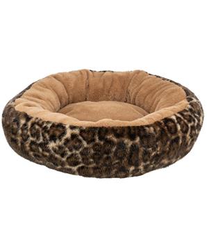 Levně SOFT Edition kulaté lůžko LEO s okrajem, ⌀ 50 cm, hnědá/leopardí ⌀ 50 cm