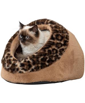 Levně SOFT Edition plyšová kukaň LEO, 35 x 26 x 41 cm, hnědá/leopardí 1 ks