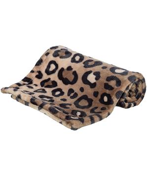 Plyšová deka LEO, 70 x 50 cm, vhodná pro alergiky, leopardí