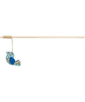 Levně Hrací prut s ptáčkem, catnip, polyester/dřevo 1 ks/40cm