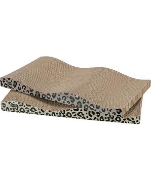 Levně Škrabací karton LEO, vlnovka s catnipem, 44 x 6 x 25 cm, 2 ks, leopardí 2ks
