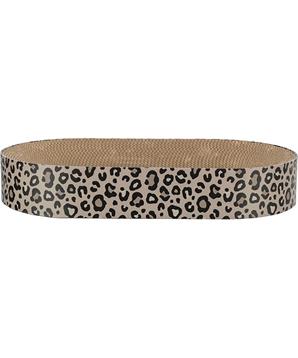 Levně Kartonové škrabací lůžko LEO, s catnipem, 63 x 10 x 35 cm, hnědá/leopardí 1 ks