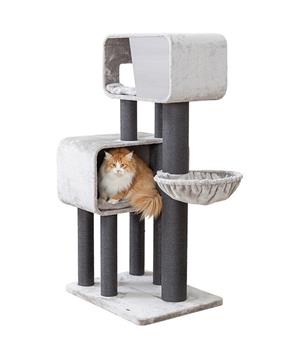 Škrabadlo RAFAEL XXL, 2 x jeskyně, hamaka, 156 cm, šedá