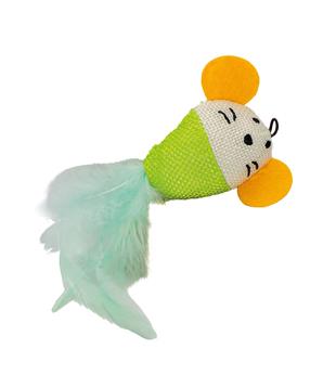 Levně Ušatá myška tkaná s peřím, HipHop Cat 1ks/7cm