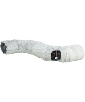 Levně HARVEY plyšový hrací tunel / donut, ø 25 cm/160 cm, šedá 1 ks
