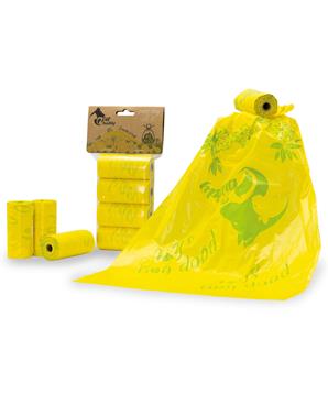 Levně PetBuddy sáčky na exkrementy CITRON 4 role/ á 20 sáčků s potiskem a vůní